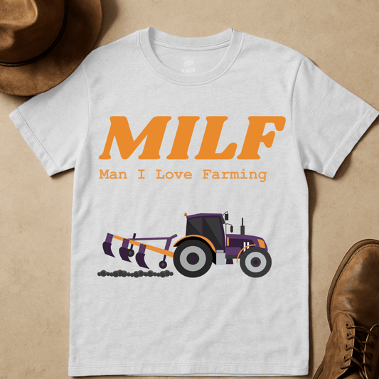 MAN I LOVE FARMING ORANGE T-SHIRT