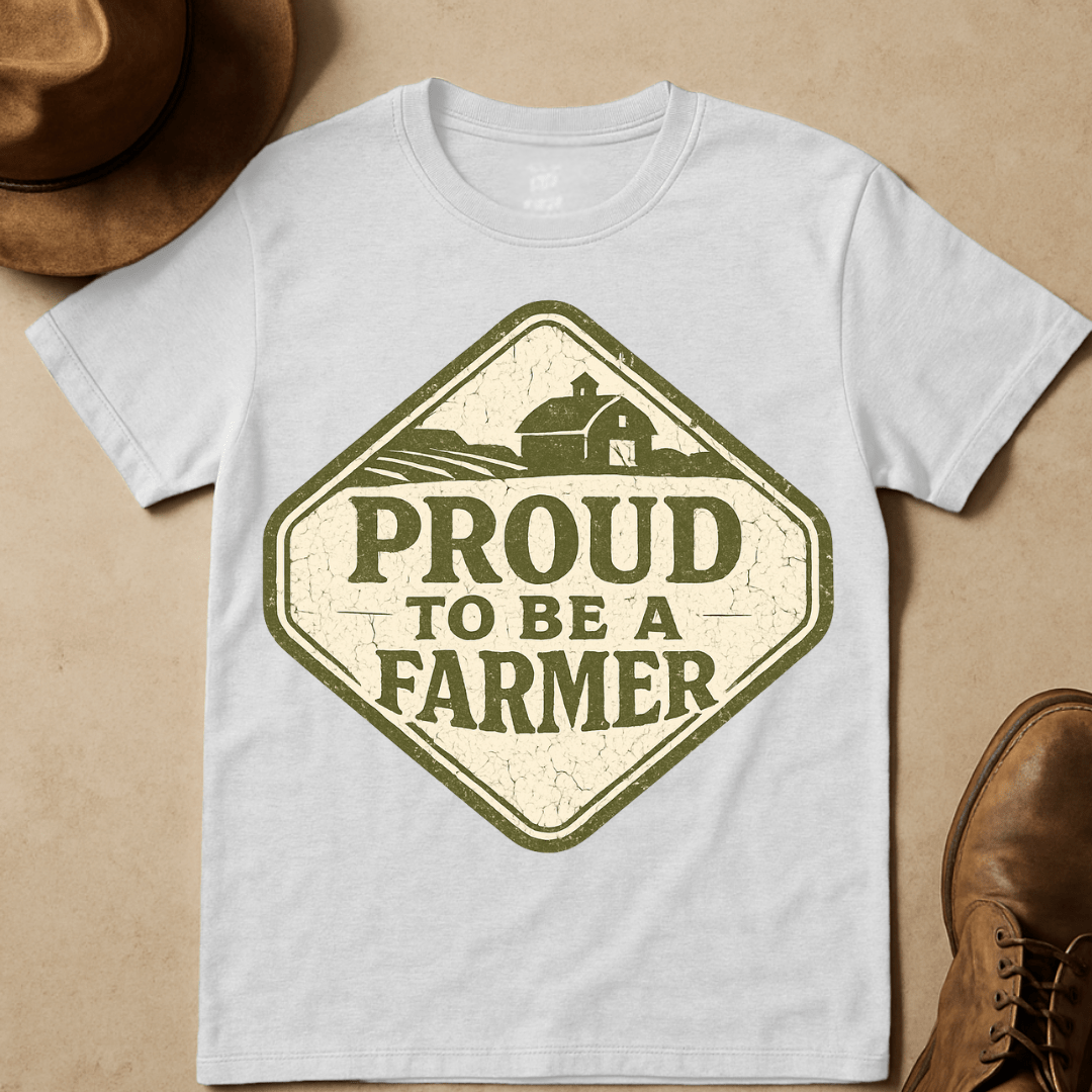BARN SIGN PROUD FARMER T-SHIRT