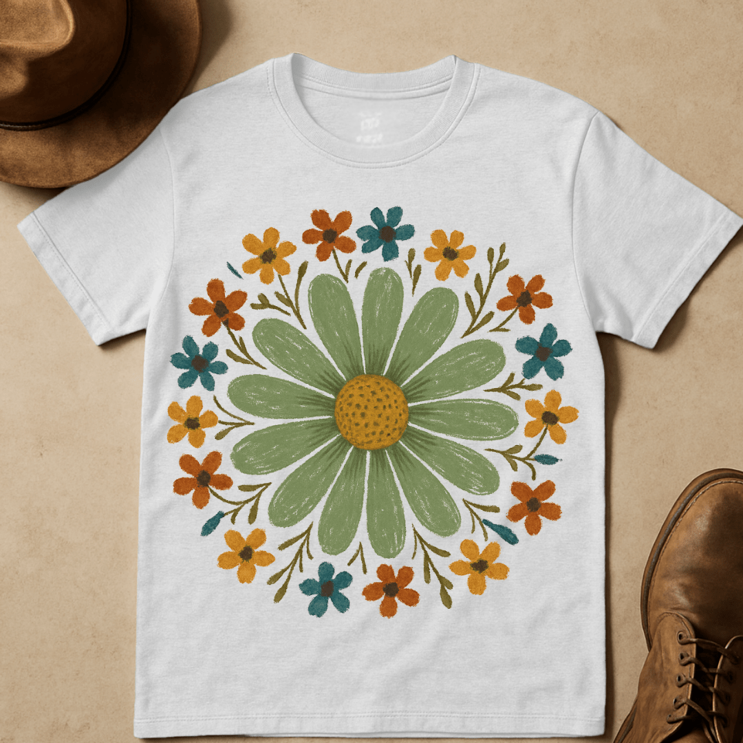 DAISY WILDFLOWER WREATH T-SHIRT